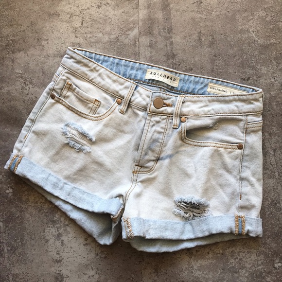 Bullhead Pants - Bullhead Girlfriend Shorts Button Fly Distressed